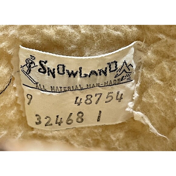 VINTAGE SNOWLAND SUEDE FAUX SHERPA FUR APRES SKI WEDGE BOOTS Size 9 MADE IN USA - Picture 14 of 16